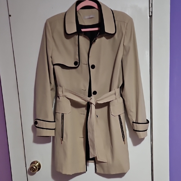 Anthology Beige Trench Coat with Black Trim - Picture 7 of 8